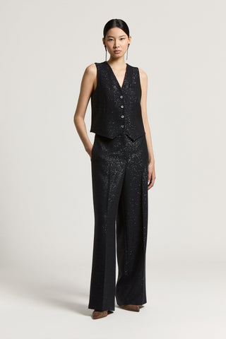 Wool and sequin vest