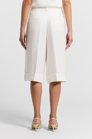 Pure linen gabardine shorts