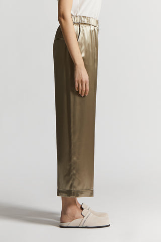 Shiny viscose satin trousers