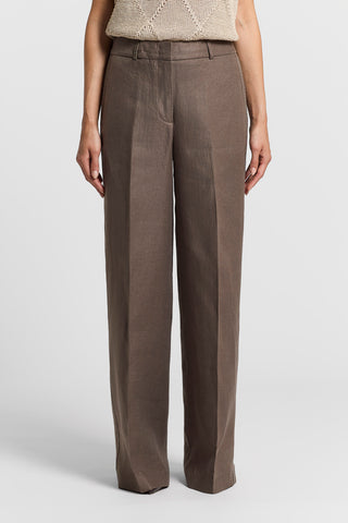 Pure linen gabardine trousers