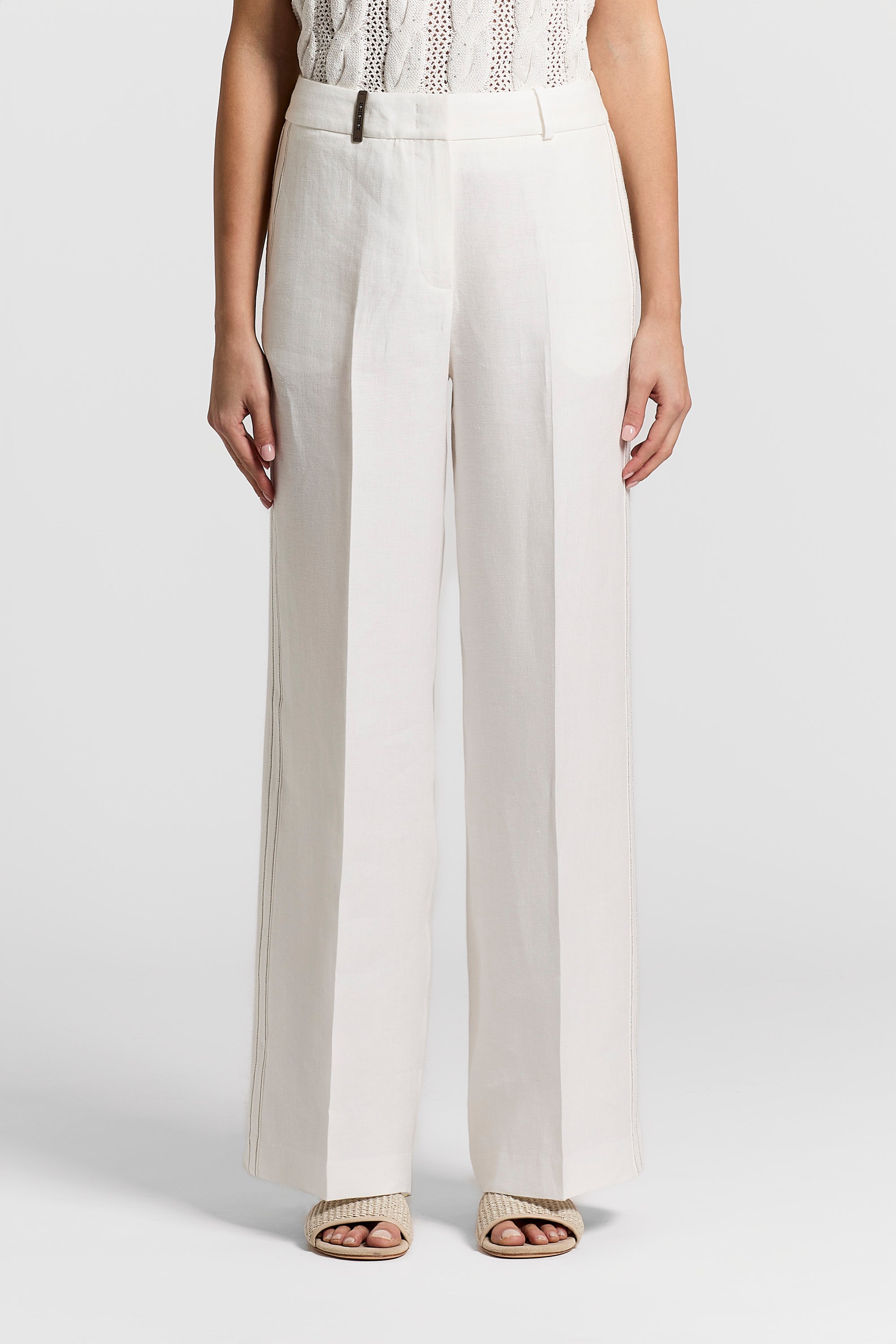 Pure linen gabardine trousers | Peserico US