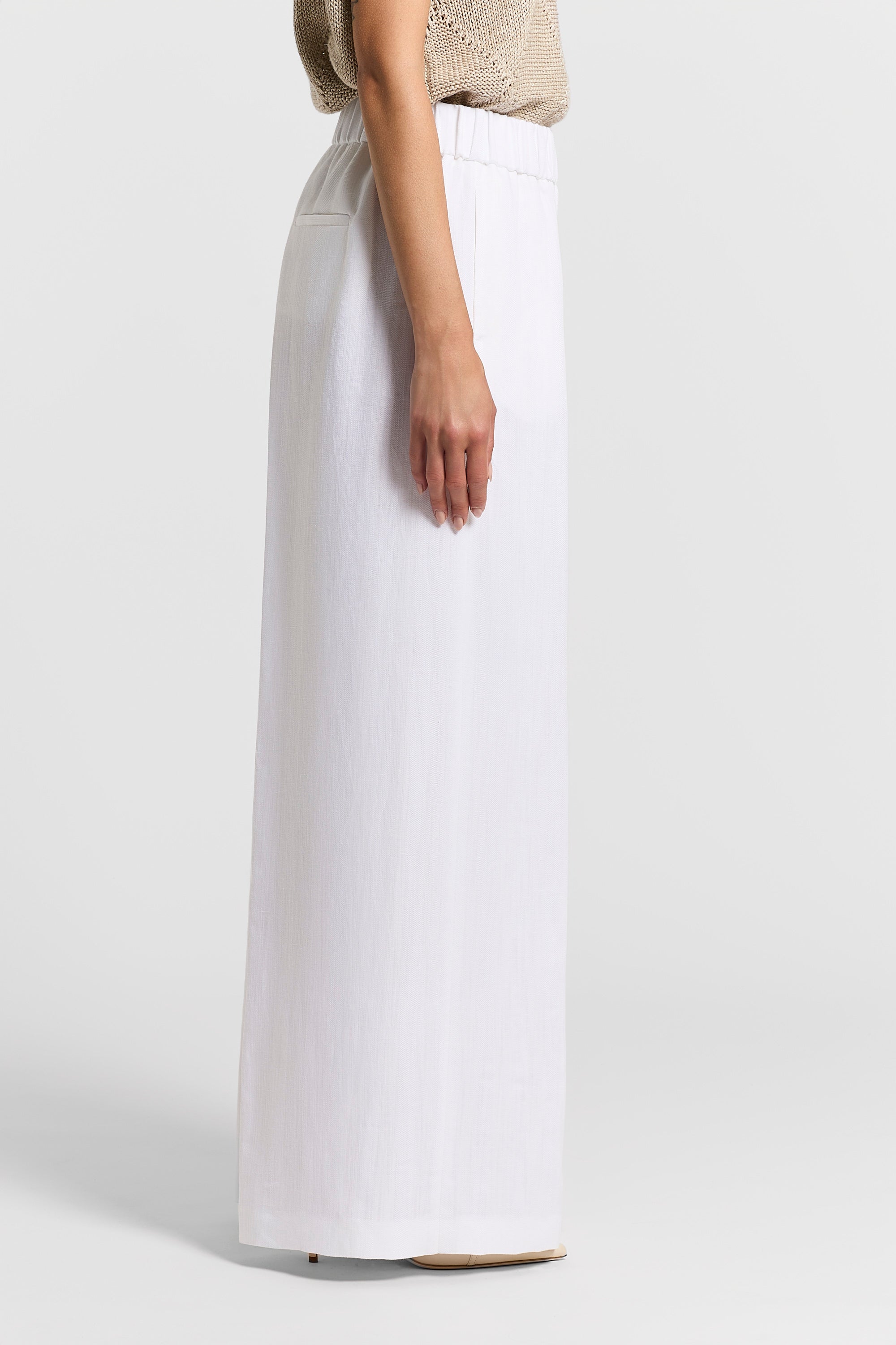 Viscose linen herringbone trousers | Peserico US