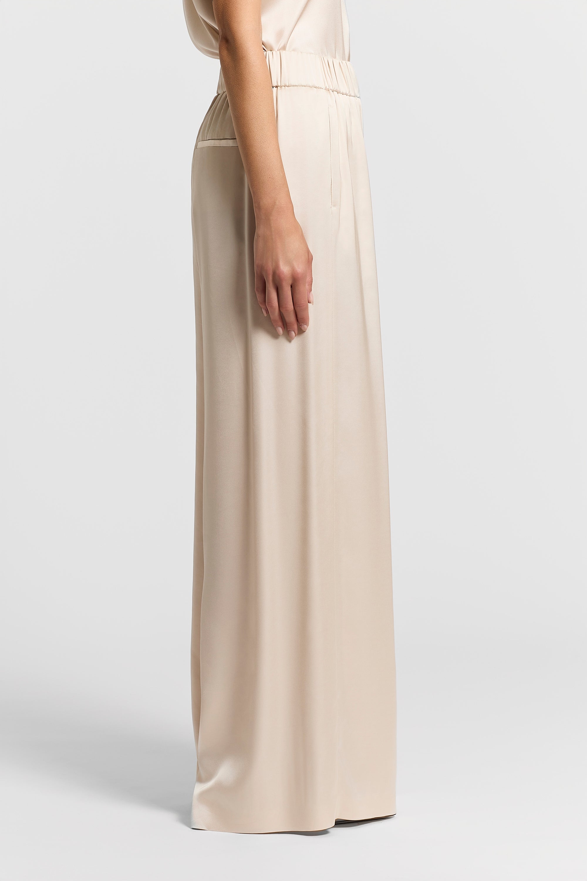 Viscose satin trousers | Peserico US