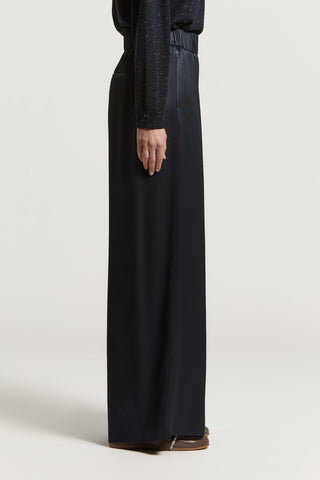 Viscose satin palazzo trousers