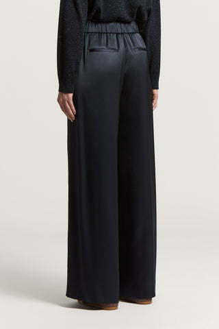 Viscose satin palazzo trousers