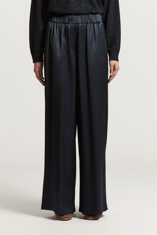 Viscose satin palazzo trousers