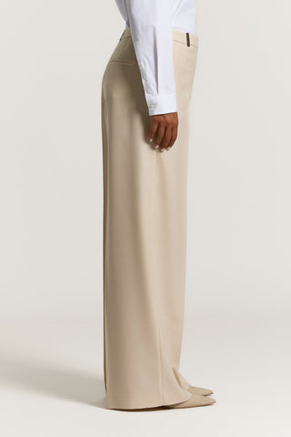 Lurex wool flannel palazzo trousers