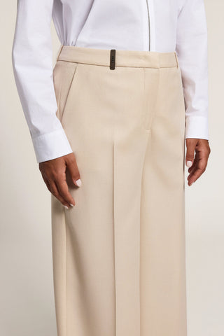 Lurex wool flannel palazzo trousers