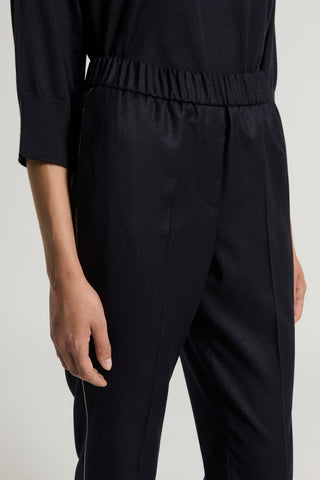 Lurex wool flannel trousers