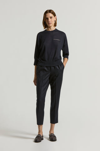Lurex wool flannel trousers