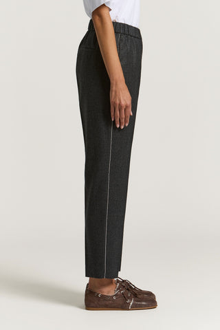 Lurex wool flannel trousers