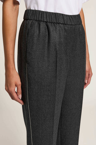 Lurex wool flannel trousers