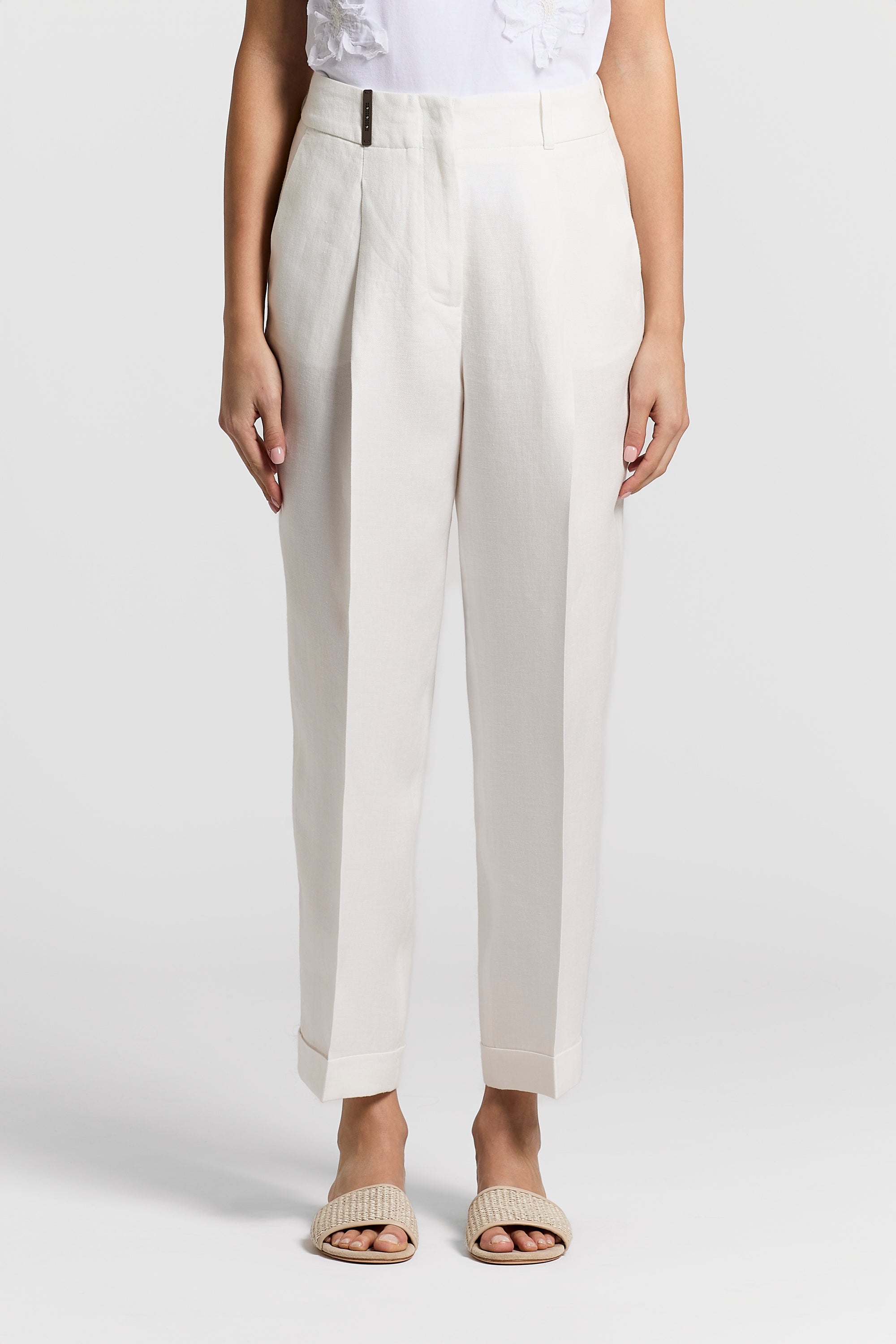 Pure linen gabardine trousers | Peserico US