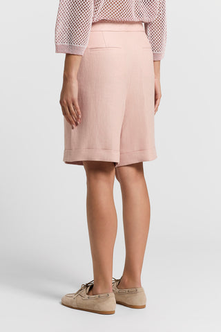 Pure linen gabardine shorts