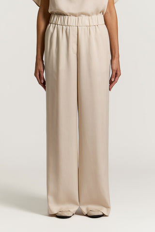 Peach-finish pure tencel trousers