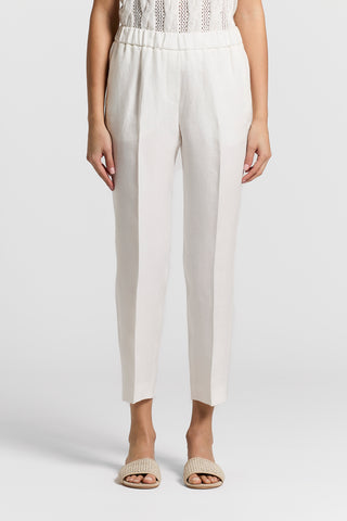 Pure linen gabardine trousers