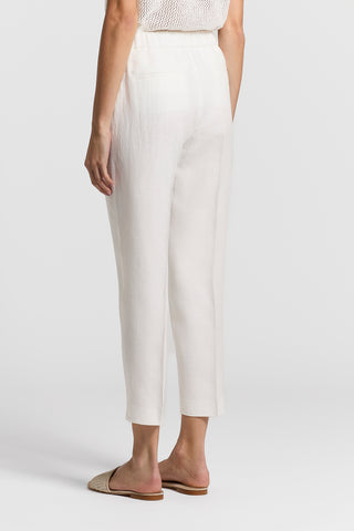 Pure linen gabardine trousers
