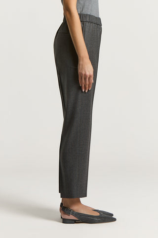 Wool flannel cigarette trousers