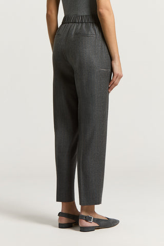 Wool flannel cigarette trousers