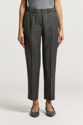 Wool flannel cigarette trousers