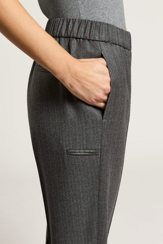 Wool flannel cigarette trousers