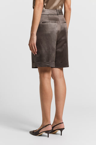 Glazed linen-blend shorts