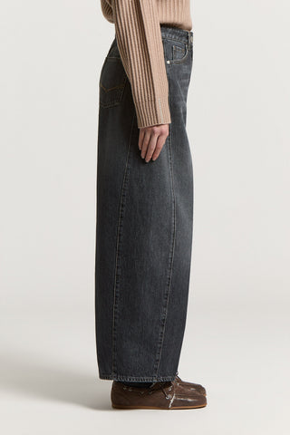 Rigid cotton twill jeans