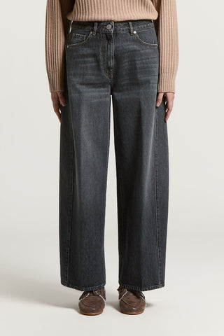 Rigid cotton twill jeans