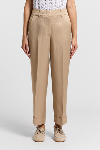 Linen and viscose twill trousers