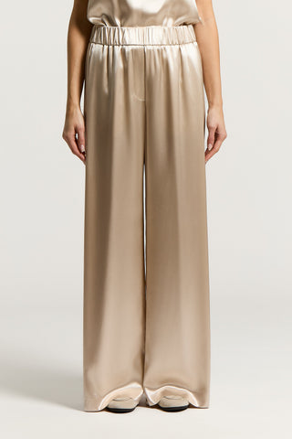 Shiny viscose satin palazzo trousers