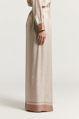 Fluid viscose twill palazzo trousers