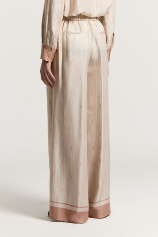Fluid viscose twill palazzo trousers