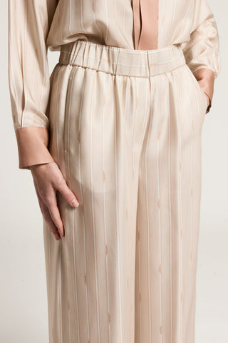 Fluid viscose twill palazzo trousers