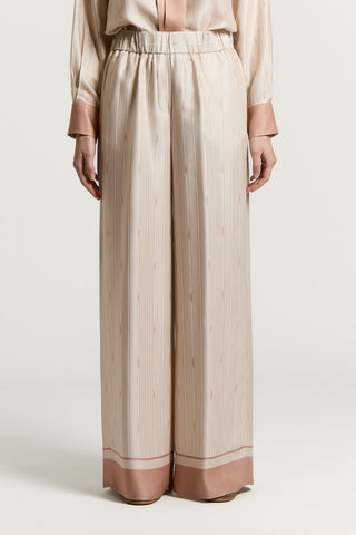 Fluid viscose twill palazzo trousers