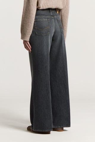 Rigid cotton twill jeans