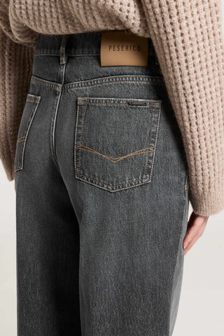 Rigid cotton twill jeans