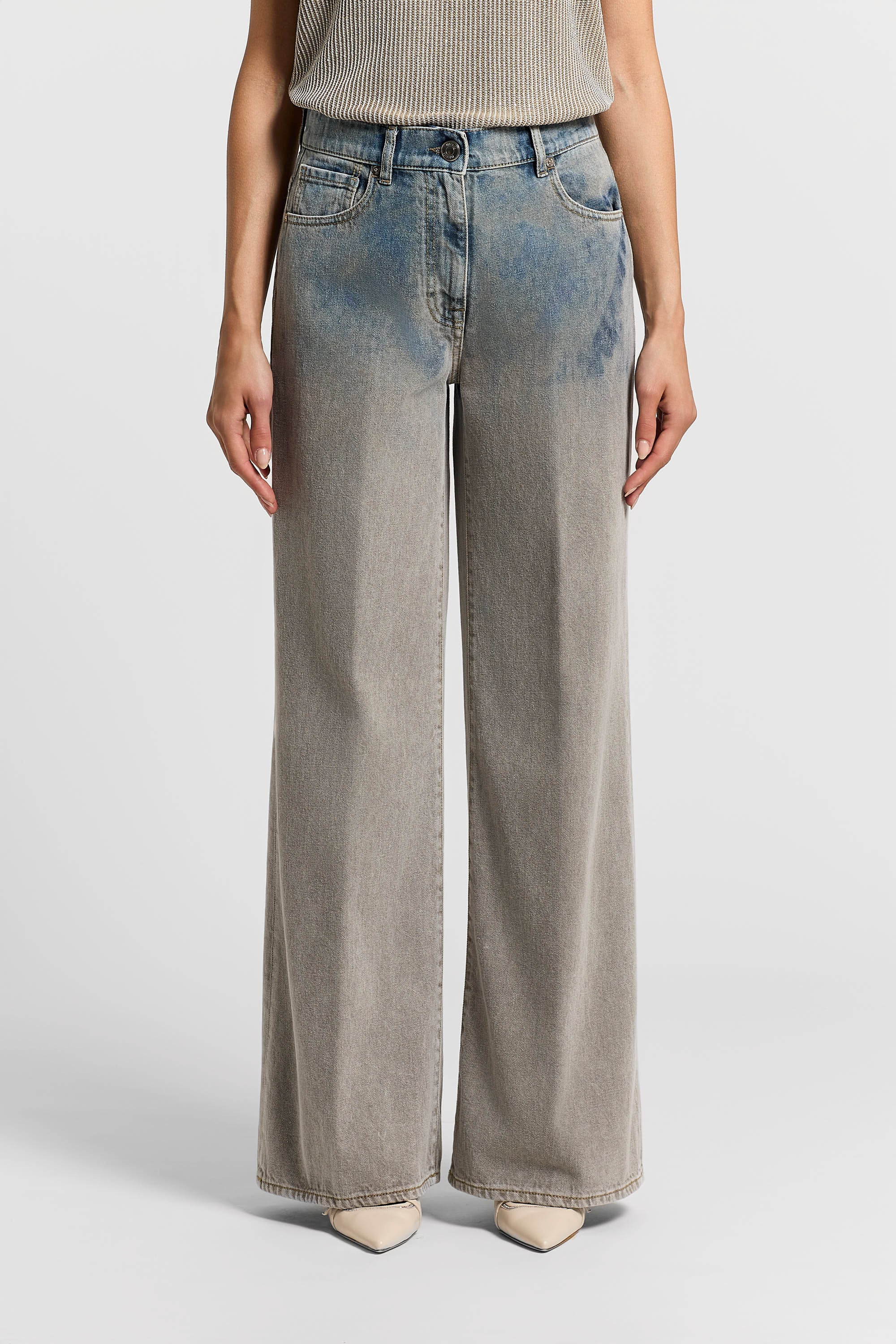 Tie-dye palazzo jeans | Peserico US