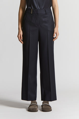Lurex wool flannel trousers