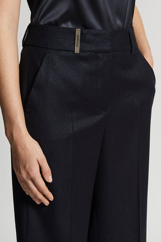Lurex wool flannel trousers