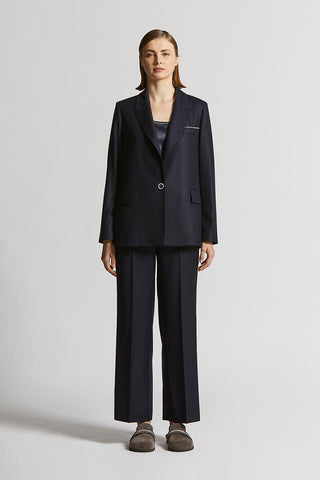 Lurex wool flannel trousers