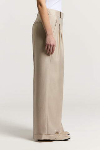 Semi-shiny lyocell organza trousers
