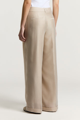 Semi-shiny lyocell organza trousers