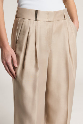 Semi-shiny lyocell organza trousers