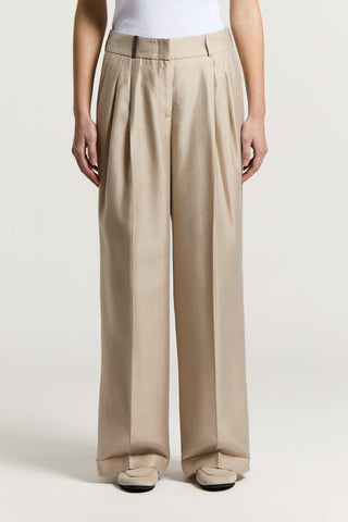Semi-shiny lyocell organza trousers