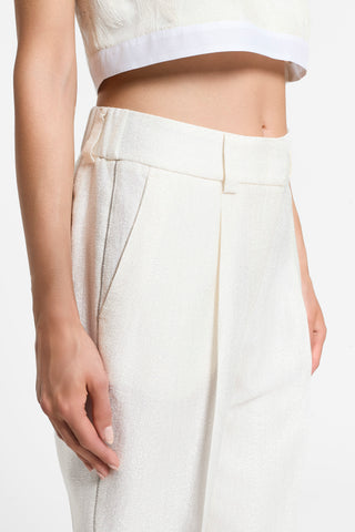 Cotton and viscose jacquard trousers