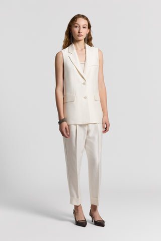 Cotton and viscose jacquard trousers