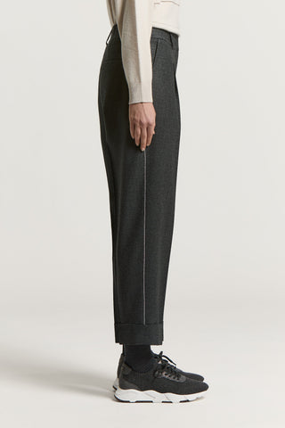 Lurex wool flannel trousers