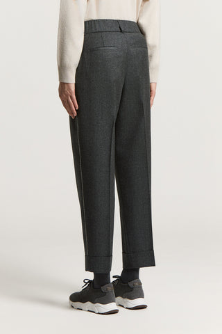 Lurex wool flannel trousers