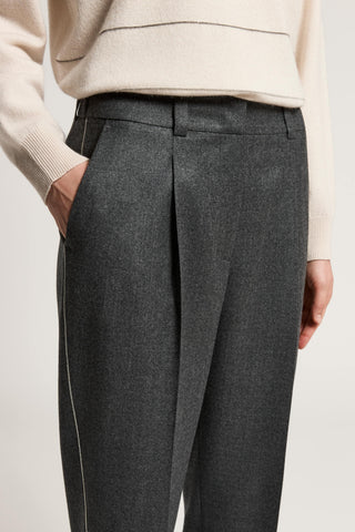 Lurex wool flannel trousers