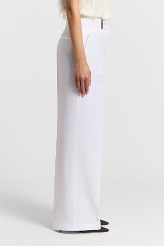 Linen and viscose twill trousers